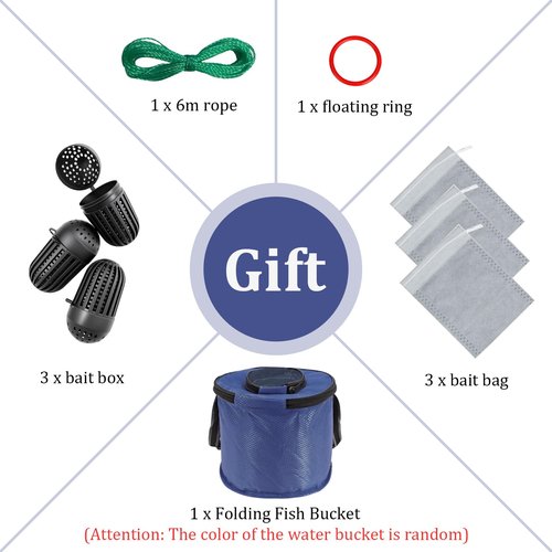 Minnow Trap 24in*10in??with Foldable Fishing Net & Collapsible Fish Bucket - Crab, Crawfish, Shrimp Trap for Freshwater Saltwater Fishing (6-Sided)