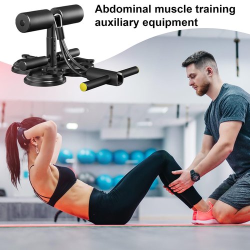 Ab Training Auxiliary Device, Portable Sit up Exercise Equipment, Multi-Functional Home Gym Equipment with Suction Cups and Resistance Bands for Women and Men