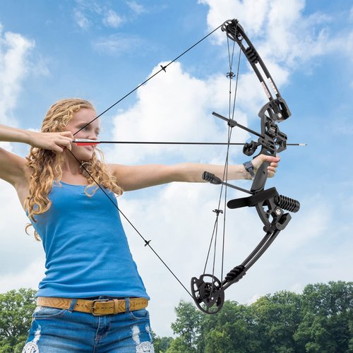 Portable Bow Hunting Kit, 30-55lbs Compound Bow+Arrows Kit Archery Set Adjustable Archery Set Come with All The Accessories (Style 2)