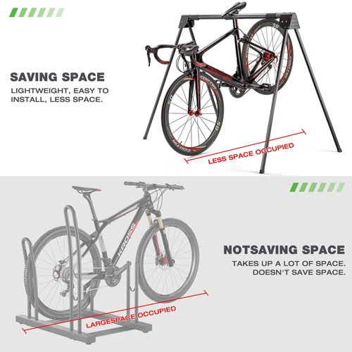 CXWXC 3 Bikes Stand Rack - Portable Bike Storage Parking Racks Indoor/Outdoor -Saddle Nose Bicycle Stand for Parking Mountain Road Hybrid Bike