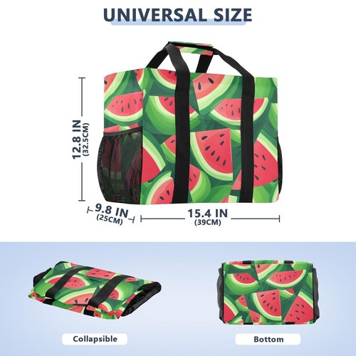 ALAZA Watermelon Slices Summer Waterproof Beach Tote Bags for Travel Camping, Exercise