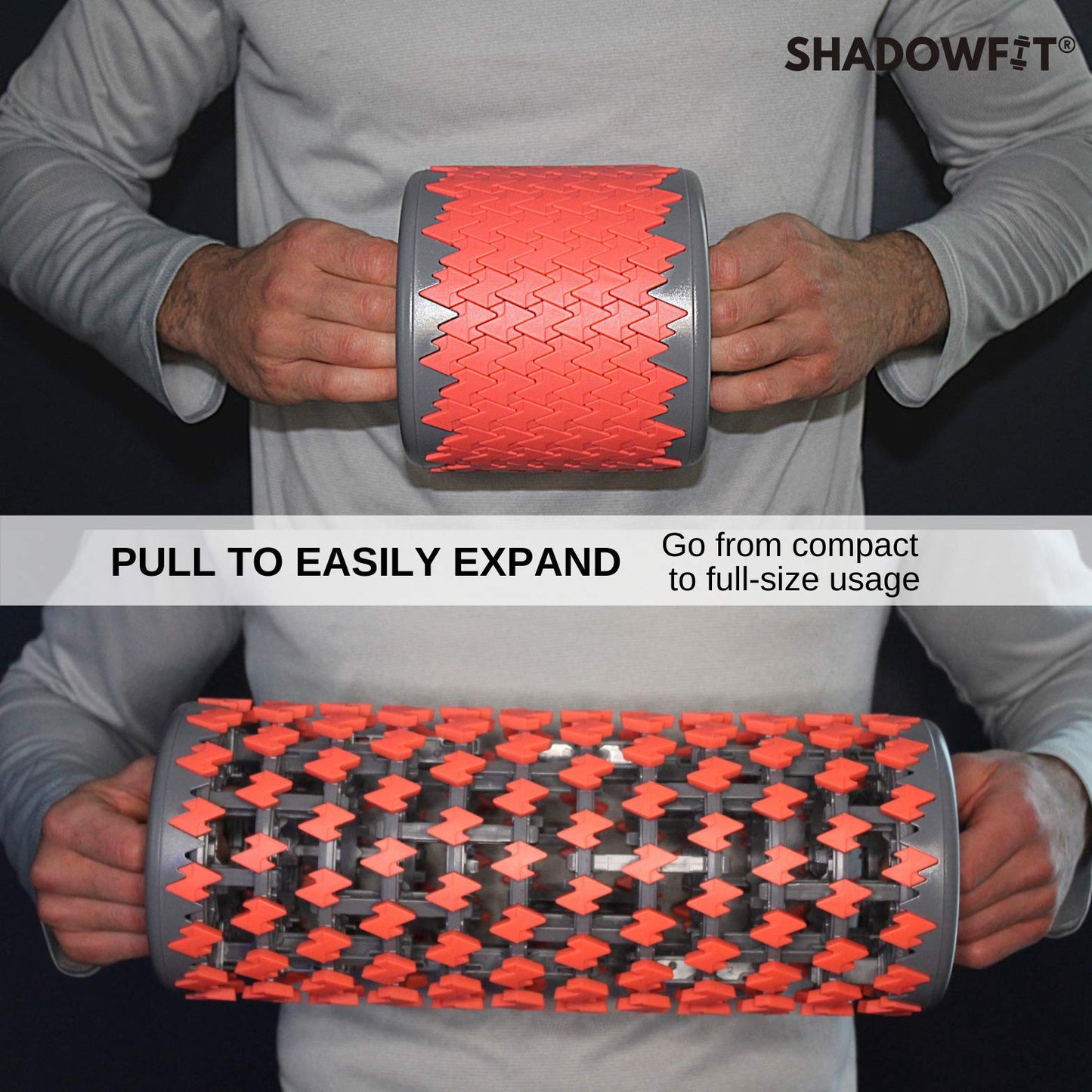 Adjustable Shadowfit Foam Roller Equipment for Sore Muscle, Tissues ∣ Massage Rollers for Maximum Tension Relief ∣ High Density Foam for Deep Tissue Pain Relief, Thigh, Arms (Red)