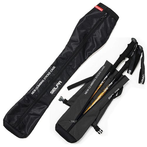 Chris.W Portable Trekking Pole Carrying Bag Storage Bag Pouch with Zipper for Walking Stick Hiking Poles Travel Case(Black)