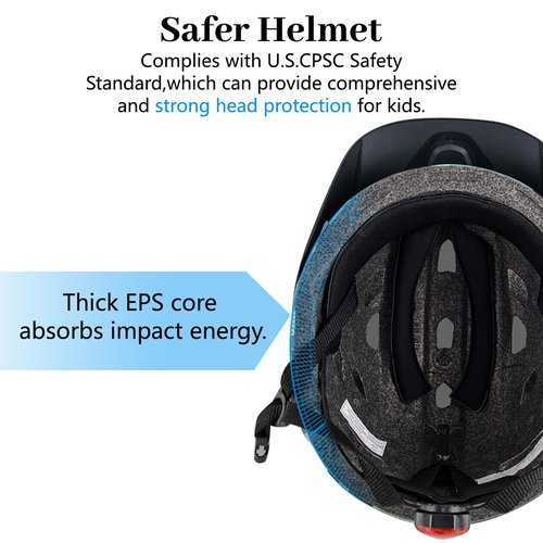 Toddler Kids Bike Helmet, Adjustable Youth Boys Girls Helmets for Ages 2-5-8-14 Years, Child Helmet with Visor and LED Light, Lightweight Multi-Sport Bicycle Scooter Skate Cycling Helmets