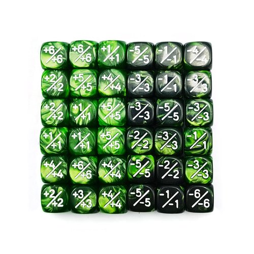 36pcs 12mm Marble Green & Gemini Green Dice Counters Set, Small Token Dice Compatible with MTG, CCG, Card Games