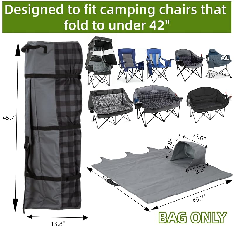 Heavy-Duty Chair Replacement Bag Roll Tote 45.7x13.8in 600D Oxford | 2-in-1 Camping Chair & Pet Bed Cover