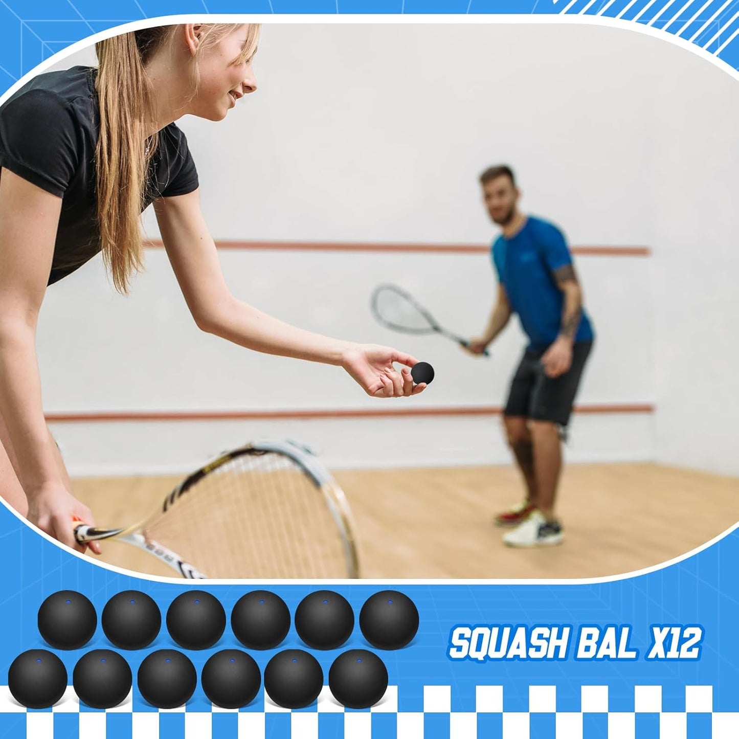 12 Pcs Squash Ball Professional Squash Ball High Reliability Practical to Use Excellent Performance Rubber for Training Practice and Competition