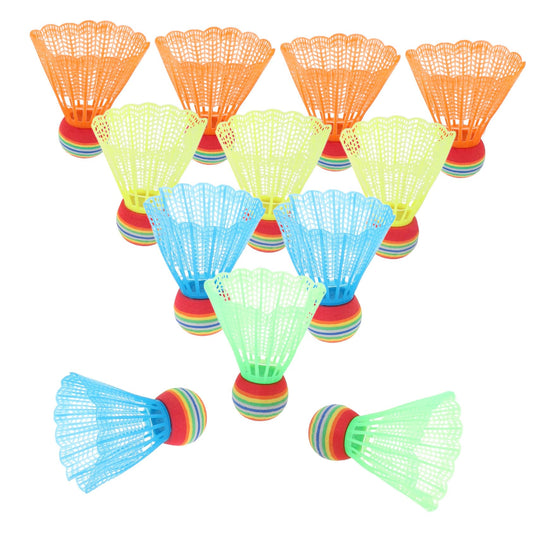 12Pcs Colorful Shuttlecock Plastic Badminton Balls for Activities Lightweight Durable and Bright Colors for Family Fun and Exercise