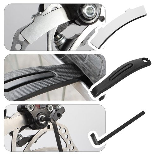 4 Pairs Bike Brake Pads, Resin Semi-Metallic MTB Disc Brake Pads, with Installation Tools, Suitable for E-Bike, Fit for Tektro Shimano TRP M520 M510 MT200 Deore Br-M575 T615 T675