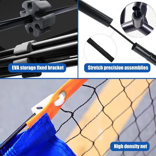 Eastgoing 10 ft Mini Portable Soccer Tennis Net | Mini Pickleball Net System with Carrying Bag for Driveway Backyard. Easy Assemble Beach Tennis Net | Tennis Practice for Indoor and Outdoor