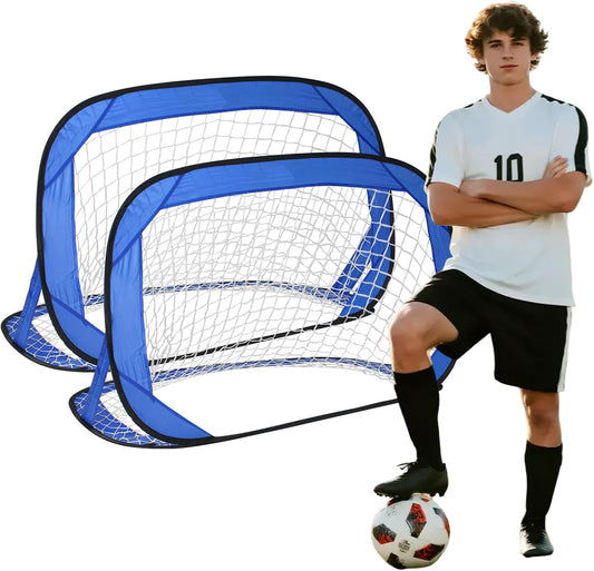 2 Pack Soccer Goals for Backyard, Portable Soccer Goal, Collapsible Pop-Up Training Net, Back Mini Soccer Goal for Backyard and Indoor/Outdoor Use, Carrying Bag Included (3.6x2.4 ft)