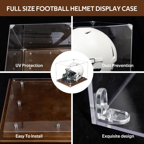 Full Size Football Helmet Display Case with Acrylic Panel,Helmet Display Case,Helmet Case Display Case Full Size,Suitable for Football,Baseball,Hockey Puck Helmet and Models