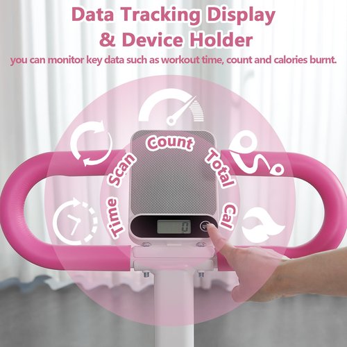Stair Stepper for Home Gym Folding Vertical Climber Cardio Exercise Machine for Full Body Workout Machine, Adjustable Handlebar & Pedals, 300LBS Load (Pink)