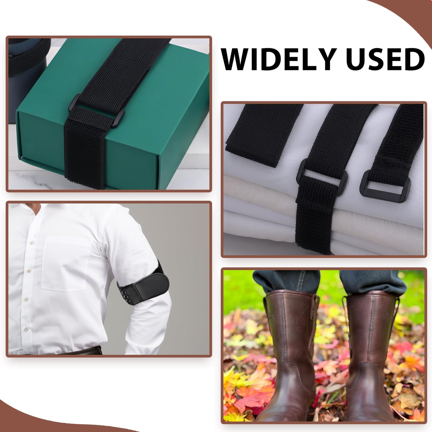 2Pcs Adjustable Elastic Boot Straps for Men, Boots Ankle Fastening Straps for Cowboy, Pant Leg Non Slip Ankle Bands for Biking Hiking Fishing Hunting Wading Gardening Traveling Military Uniforms