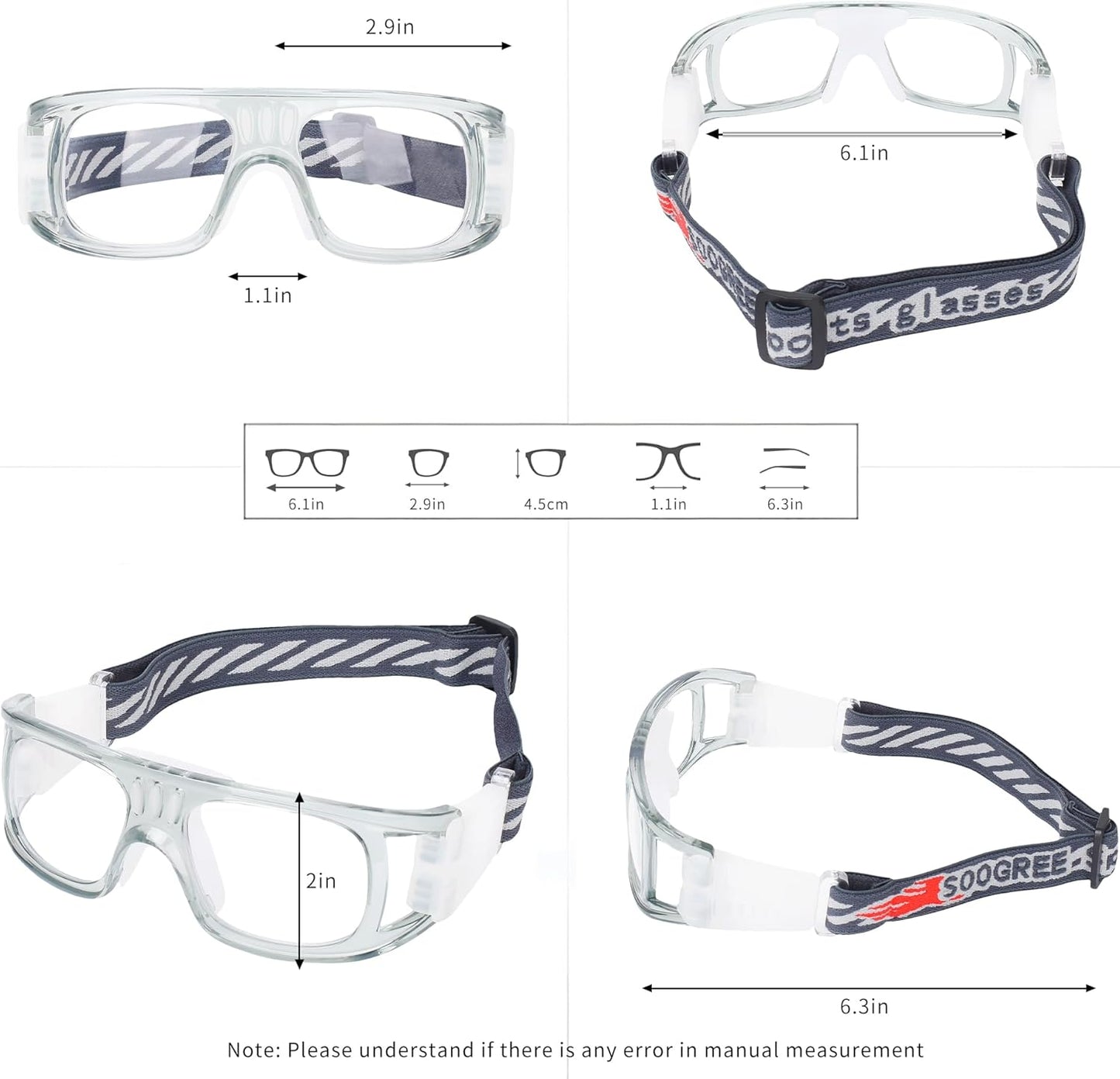 "N/A" Sports Goggles Glasses Men Racquetball Basketball Football Eyewear Protective Glasses Shock Collision Lens Replaceable