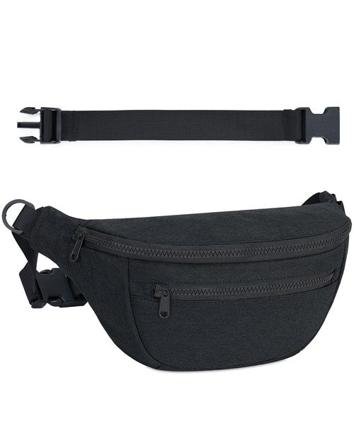 sportsnew Large Fanny Packs for Women, Waist Pack Fashion Crossbody Belt Bags for Walking Running Hiking Travel Bag Black patent pending