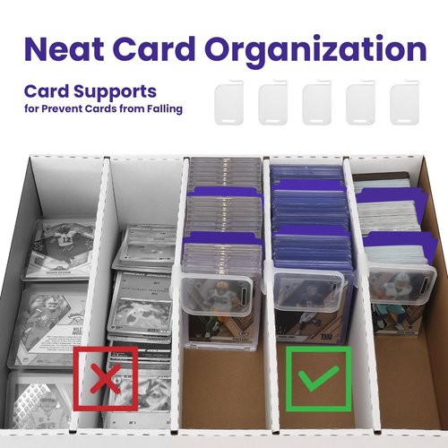 EBOAUSI Trading Card Storage Box Large-Capacity, Card Case–Holds 3940 Cards,Includes 50 Soft Sleeves,8 Dividers&5 Supporters–for Sports, TCG, MTG Cards((1-PACK)