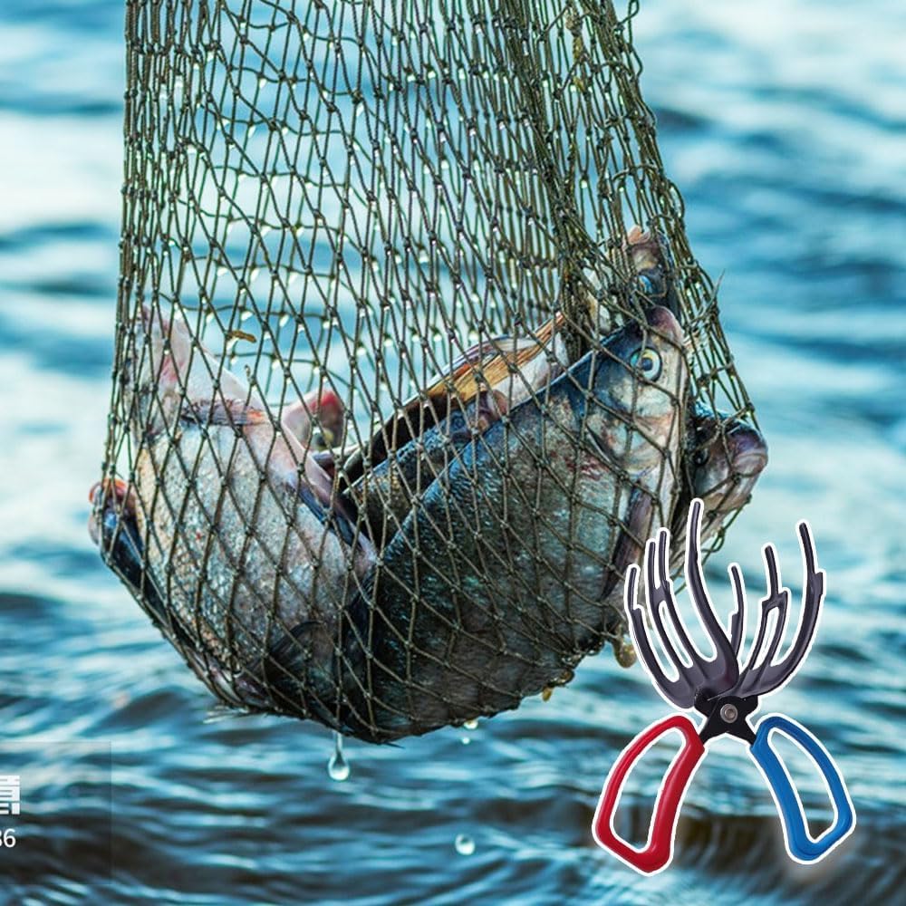 3 Claw Fish Gripper, Fishing Pliers Gripper, Metal Fish Control Clamp Claw Tong Grip Tackle Tool, Multi-Functional Lightweight Non-Slip Fish Claw Gripper for Catch Fish Fishing Accessories (3 Claw)