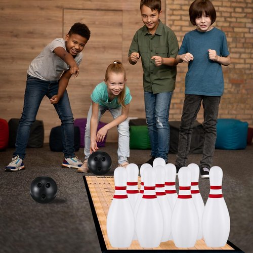 Mini Bowling Set, Bowling Alley Games Toys,Indoor & Outdoor Home Bowling Set,Bowling Pins & Ball Set ï¼?0 pins, 2 Balls for Kid Age 3+ & Adult ??Fun Outdoor Bowling for Backyard, Lawn, Party Games