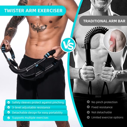 Jimtoiny Professional Twister Arm Trainer, Adjustable 60-100lb Chest Workout Equipment for Men, Portable Detachable Design for Home Gym, Arm Chest and Shoulder Muscle Strength Exerciser Training