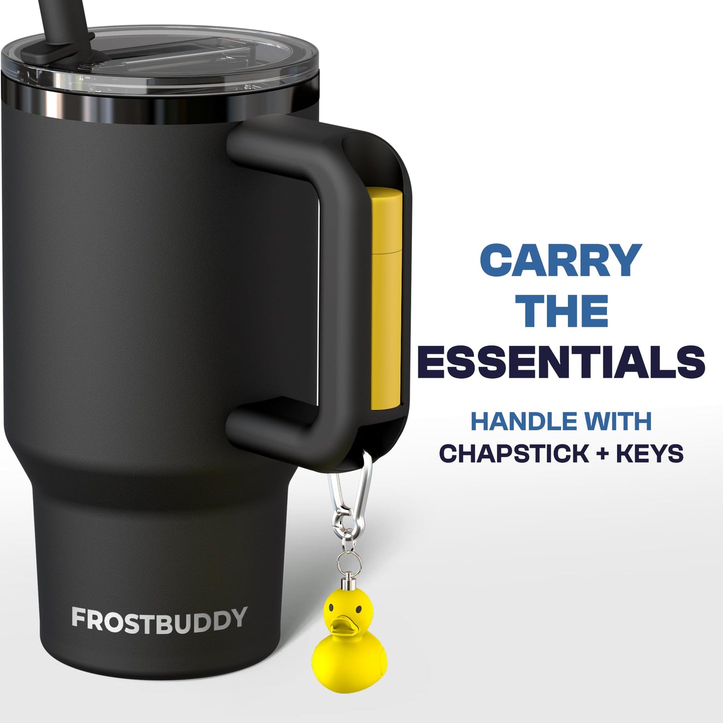 Frost Buddy Thicc Buddy - Stainless Steel Vacuum Insulated Tumbler with Lid and Straw for Water - Travel Mug Cupholder Friendly - Gifts for Women Men Him Her