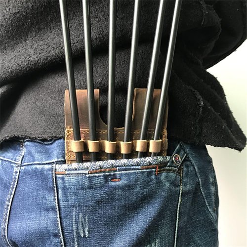 SHARROW Archery Back Pocket Arrow Quiver Lightweight Hip Pocket Quiver Belt Waist Quiver for 6 Arrows Storage (Brown)