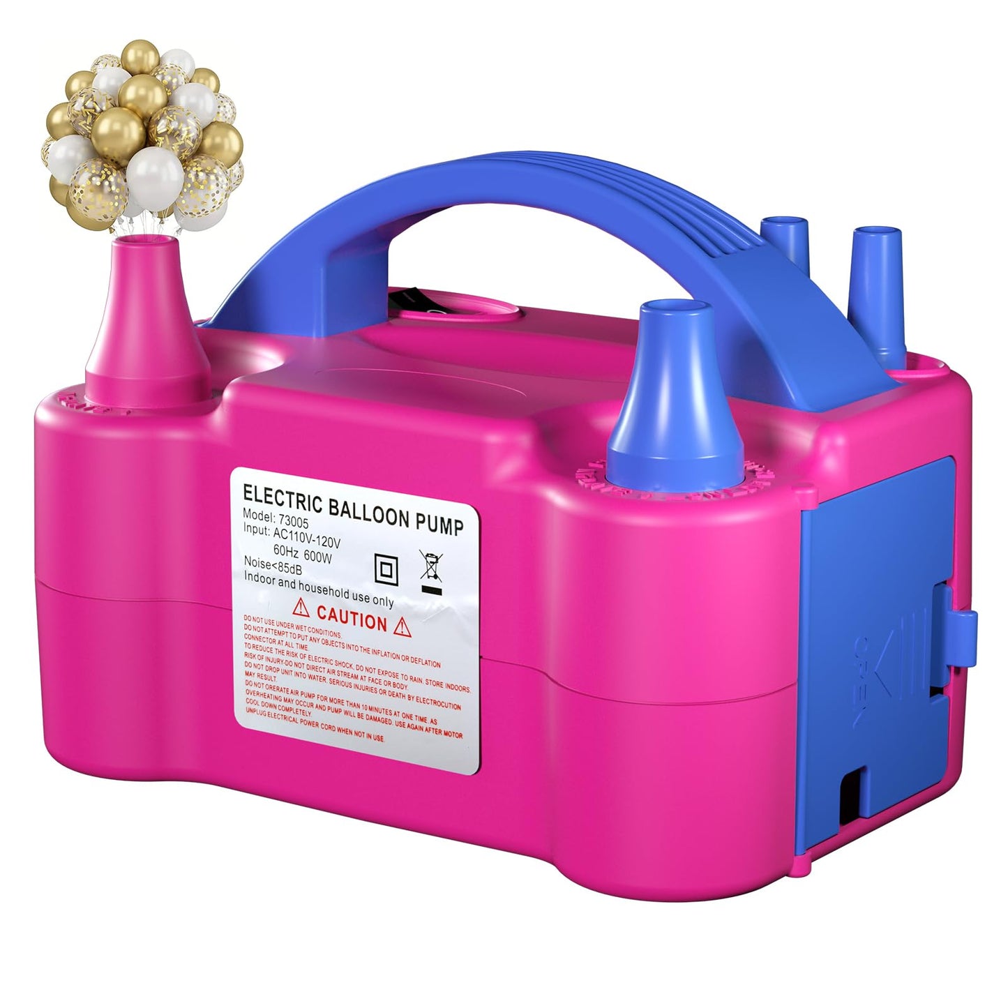 Balloon Pump Valentines Day Decor - Electric Balloon Pump for Party Decorations, Portable Dual Nozzle Balloon Inflator for Balloon Arch Kit