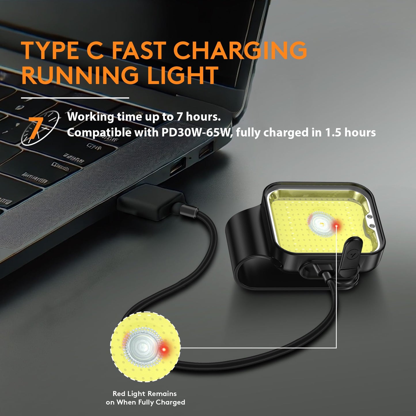 Yls Running Lights for Runners, Rechargeable Clip on Light with 12 Lighting Modes, LED Night Safety-Light for Walking, Camping, Hiking, Jogging, Outdoor Adventure, Black