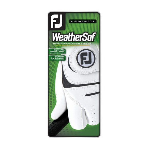 FootJoy Men's WeatherSof Prior Generation Golf Glove White Medium, Worn on Left Hand