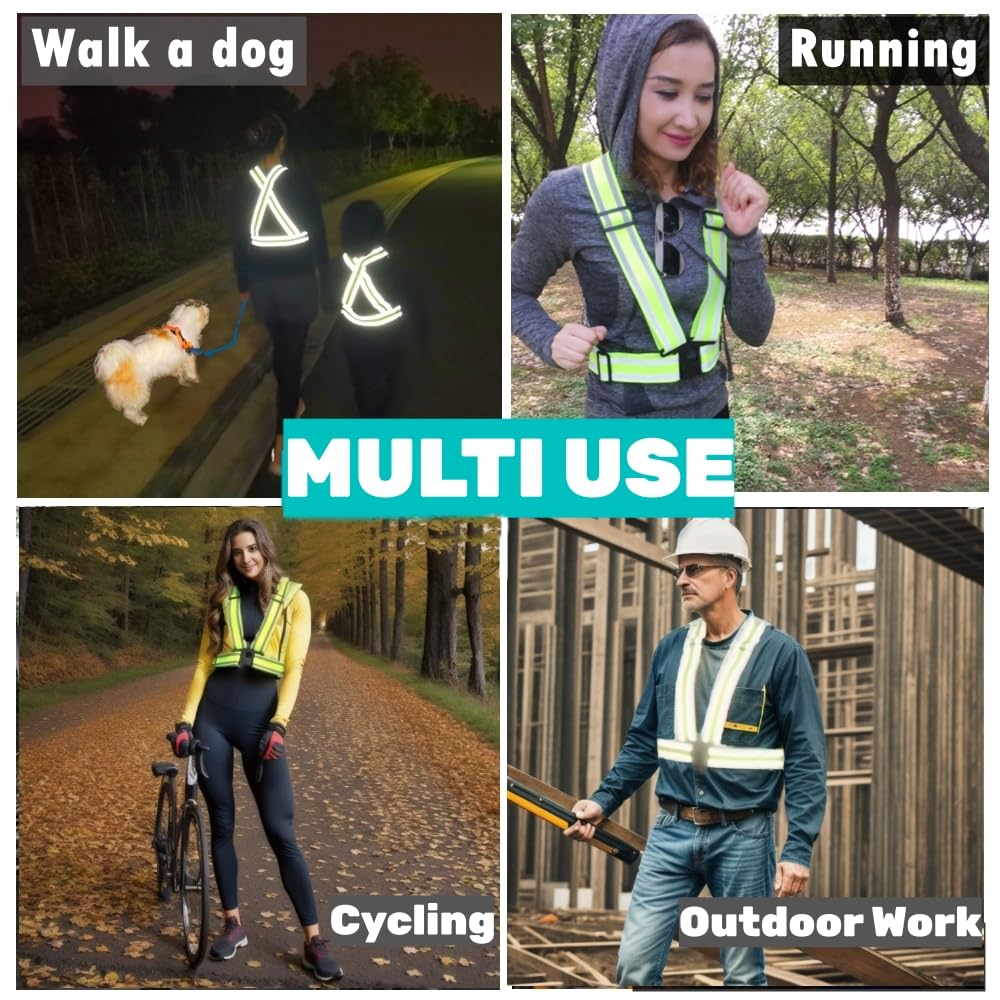 IDOU High Visibility Reflective Safety Vest | Lightweight,Adjustable & Elastic | Hi Vis Running Gear for Jogging,Walking,Cycling,Construction Workers,Motorcycle,Men,Women (1, YELLOW)