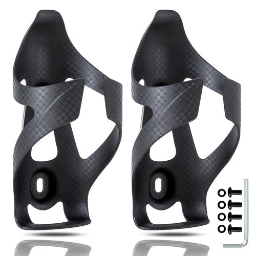 HUALONG Bicycle Bike Water Bottle Holder Plastic Nylon Plus Carbon Water Bottle Cage for Road Bikes Mountain Bike Cup Holder, Wrench with Screw for Diameter 70-74 mm Water Bottles, 2 Pack