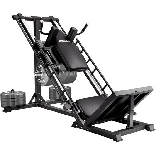 GOIMU Leg Press Hack Squat Machine Combo, 4 in 1 Adjustable Leg Press Machine for Home Gym, Smooth Leg Exercise Machine, Hack Squat Machine for Full Lower Body Workout L2(Black)