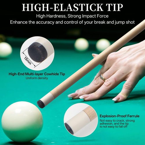 Kmise Pool Stick Set of 5, 58 Inch Pool Cue Stick,Snooker Play Billiard Pool Sticks for Men Professional,17oz 18oz Pool Stick for Bar House Pool Table Sports