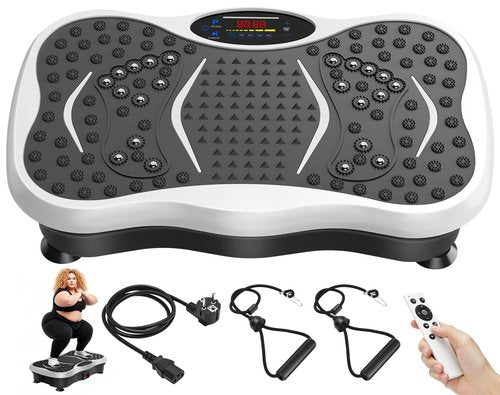 Vibration Plate Exercise Machine for Lymphatic Drainage, Vibration Plate with Bluetooth and LED Display for Women Men 120 Speed Levels Vibrating Equipment for Weight Loss Workout Equipment for Home