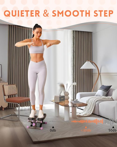 YYJO Steppers for Exercise at Home, Mini Stepper with Resistance Bands Quiet Portable Stair Stepper for Buttocks Lifting and Body Shaping