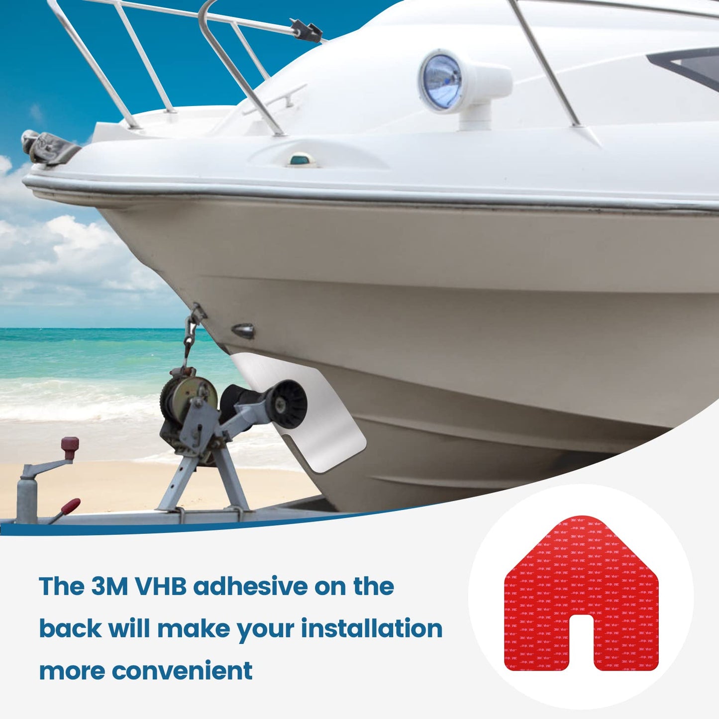 Haoguo Boat Keel Guard, Boat Bow Protector with 3M VHB Adhesive, 9.9''*9.9'', 316 Stainless Steel, Professional Shape Design, Essential for Ships or Yachts