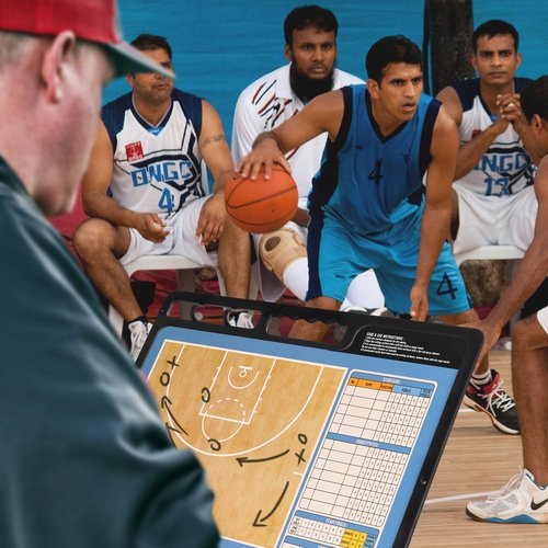 HIGHRAZON Dry Erase Basketball Clipboard for Coach, Premium Tactical Basketball Coaching Board, Double Sides Full & Half Court Dry Erase Board with Marker