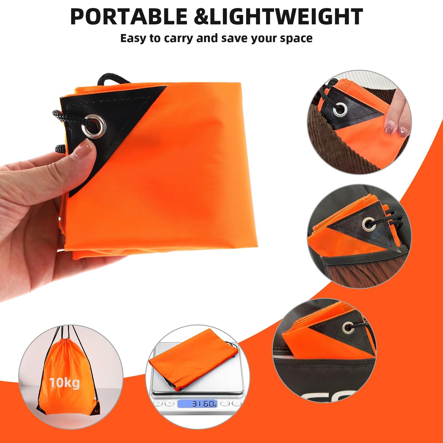 Haokuaile Drawstring Backpacks, 20 Pack — Ideal for Parties, Classroom Activities, Group Events & Giveaways (20, Orange)