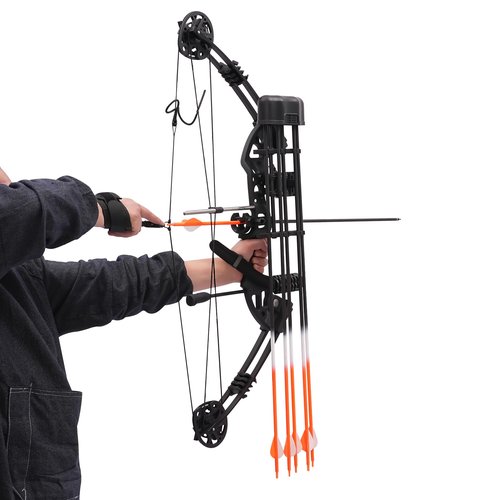 Compound Bow Kit, 30-60 Lbs Draw Weight Adjustable Archery Hunting Bow, Compound Bow Arrow Set with 12 Arrows, Archery Accessories Tool Kit for Outdoor Competition, Sports Game Practice