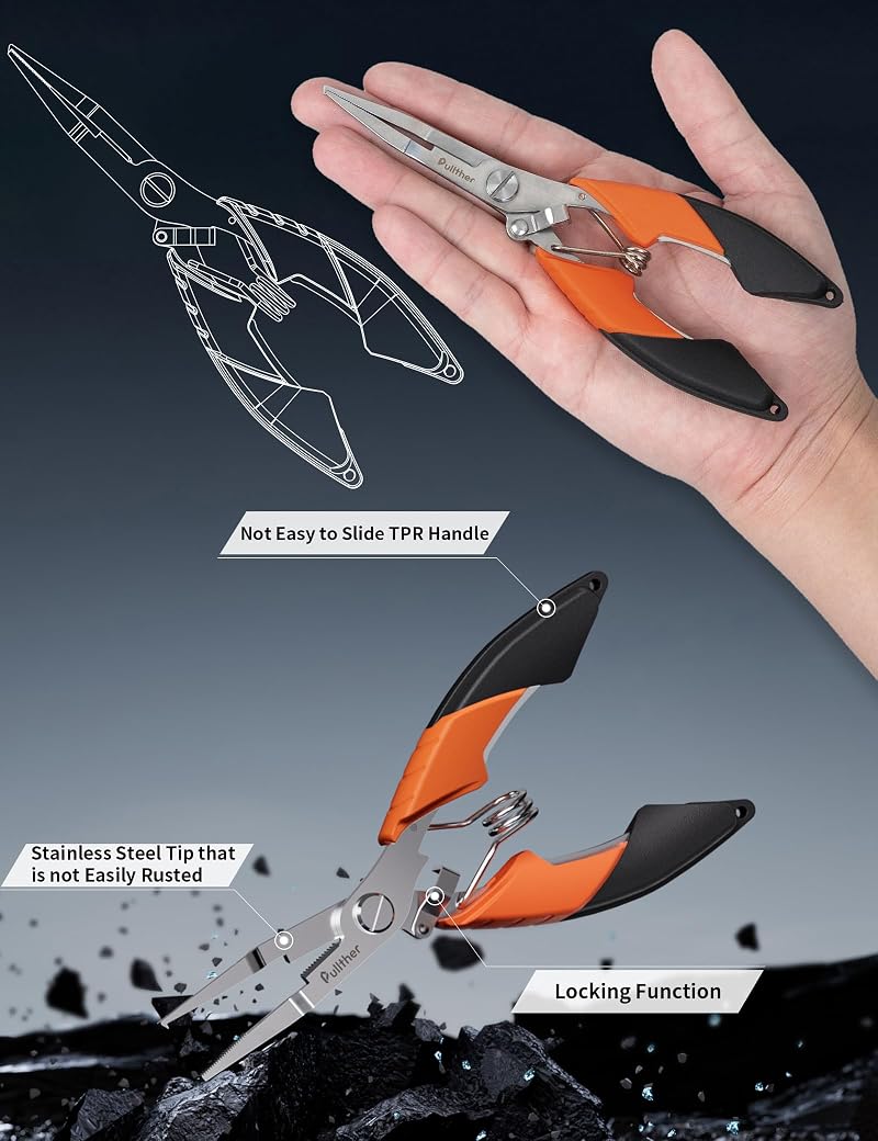6.5" Fishing Pliers & Scissors Tool Kit - Pliers Orange Variation of THIS listing