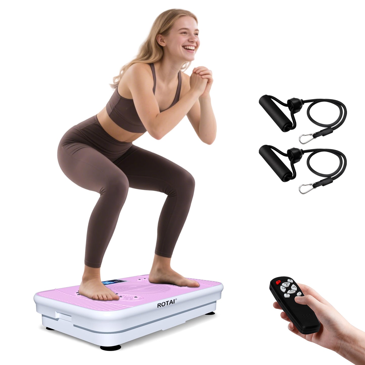 ROTAI Shake Plate Vibration Exercise Machine for Lymphatic Drainage Massager and Weight Loss, 400 lbs Capacity Whole Body Vibrating Plate Workout Fitness Platform for Women and Men (Black)