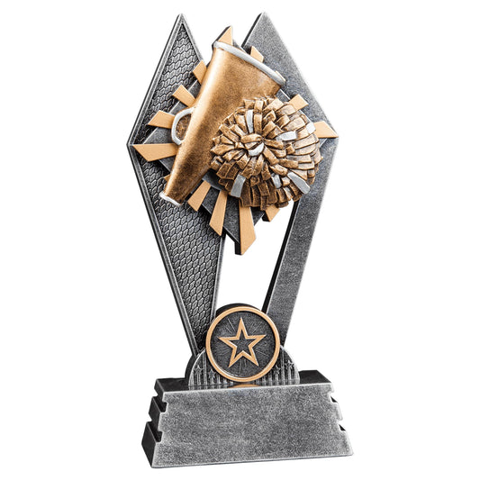 Express Medals 1 Pack of 7 Inch Tall Sun Ray Cheerleading Cheerleader Cheer Trophy Awards Boys Girls Mens Women Youth Team Trophies award tournament champion winner event prize gift SR104