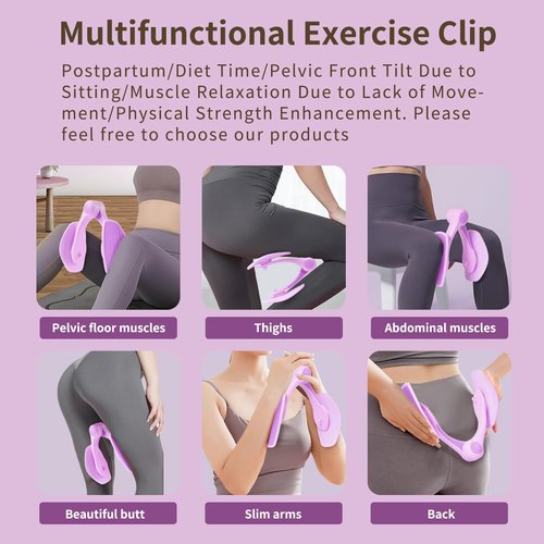 Thigh Master Hip Trainer Kegel Exerciser,Pelvic Floor Exercise Devices for Arm Leg,Inner Thigh Exercise Equipment Kegel Exercise Products for Women Home Gym (Purple)