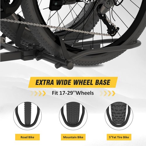 DNYKER Hitch Bike Rack,Wobble Free Smart Tilting Folding Bicycle Car Racks for Standard,Fat Tire E-Bike Rack for Tow Hitch, 2-Bike 200 lbs Capacity, 2 inch Receiver