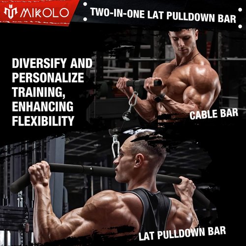 Mikolo Upgraded Weight Lift Pulley System - LAT Pulley Attachments with Adjustable Length Cable for Full Body Training, Home Gym Set