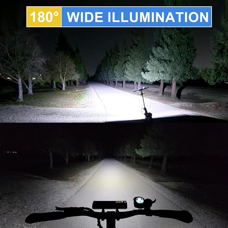 W617 17 LED 4800 Lumen Bike Light with 10000mAh USB Rechargeable Battery, 4 Modes, Digital Power Display