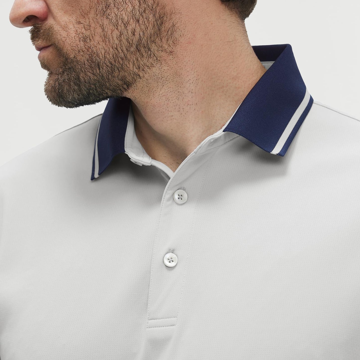 M MAELREG Mens Golf Shirt Quick Dry Lightweight Contrast Collared Stretch Solid Casual Athletic Polo Shirts for Men Khaki Grey