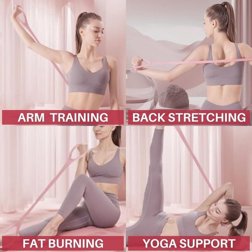 Figure 8 Resistance Band, Fitness Elastic Rope, Execrise Workout for Arm, Back, Chest and Shoulder, Yoga, Pilates, Stretching, Physical Therapy Equipment