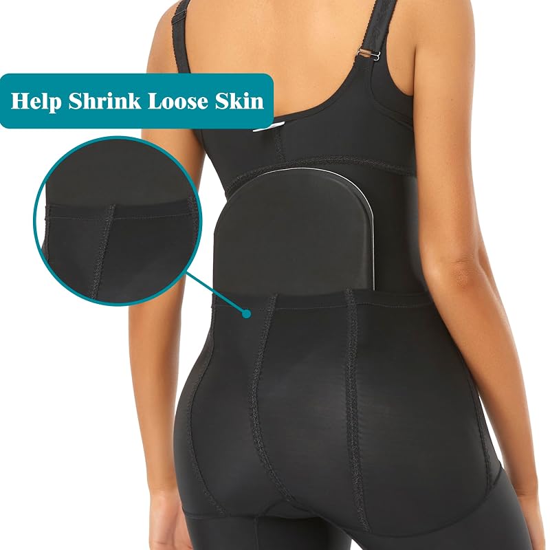 Post Surgery Liposuction Ab Boards and Foams Set (Black) - 8.7x12.2in Front, 11.8x9in Back, 2-Piece Paz Wean