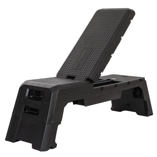 HolaHatha Multifunctional Home Exercise Workout Weight Bench, Adjustable Height, Backrest Positions, and Storage, Black
